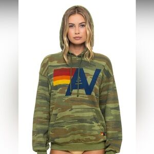 Aviator Nation Camo Logo Pullover Relaxed Hoodie - NWT - XS